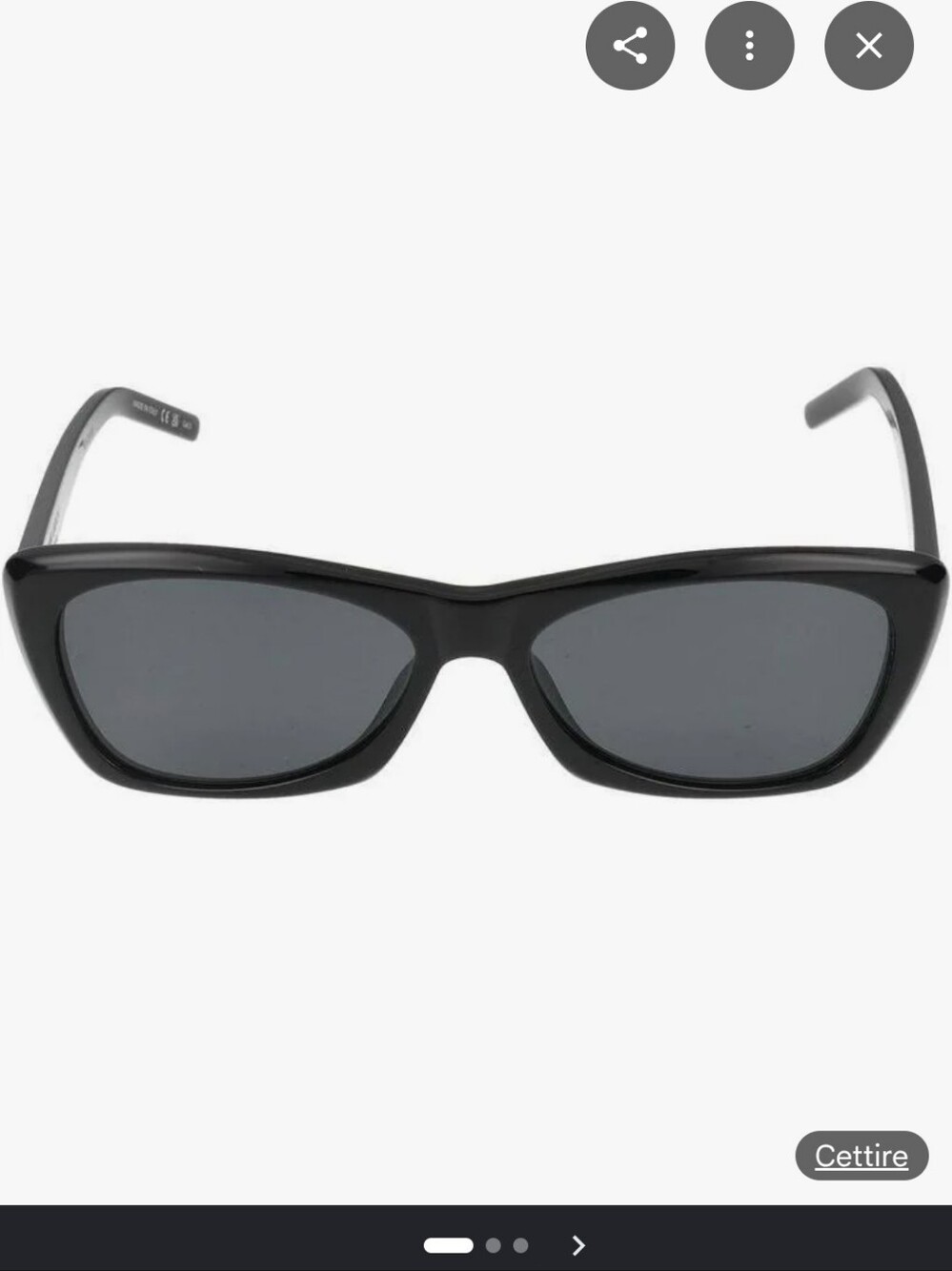 Saint Laurent SL 613 Black Cat-Eye Sunglasses YS00050758-X New